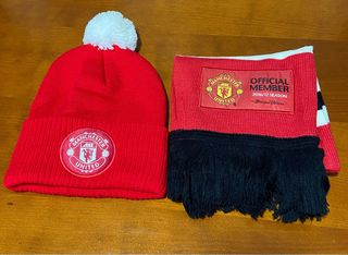 Conjunto de gorro y bufanda del Manchester