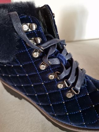 Scarponcini stivaletto in velluto blu