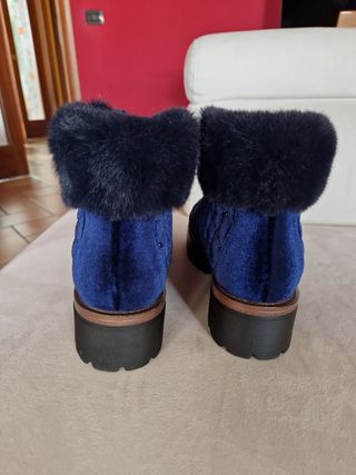 Scarponcini stivaletto in velluto blu