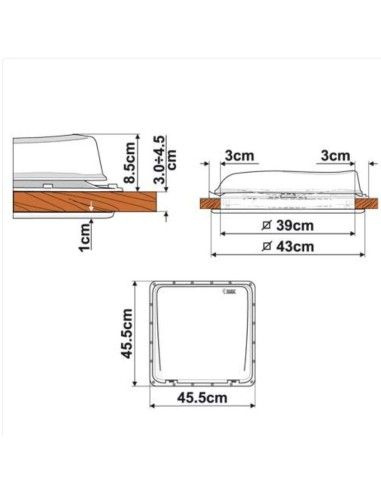 Claraboya vent 160 crystal 40x40