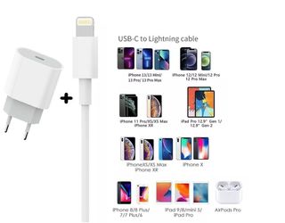 CARICATORE RAPIDO 20W CON CAVO USB-C PER APPLE