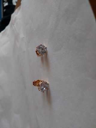 G320 orecchini punto luce 8 mm inox oro rosa esago