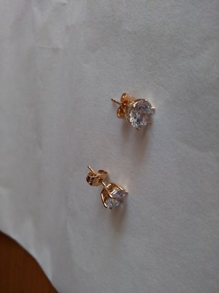 G320 orecchini punto luce 8 mm inox oro rosa esago