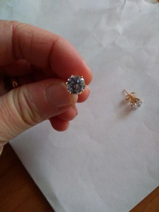 G320 orecchini punto luce 8 mm inox oro rosa esago