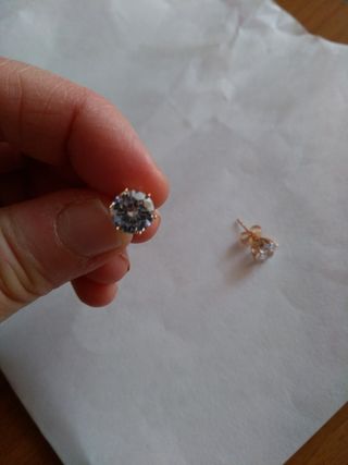 G320 orecchini punto luce 8 mm inox oro rosa esago