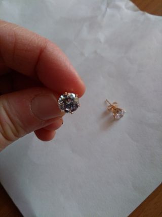 G320 orecchini punto luce 8 mm inox oro rosa esago