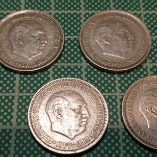 Monedas de 5 pesetas de Franco de 1957