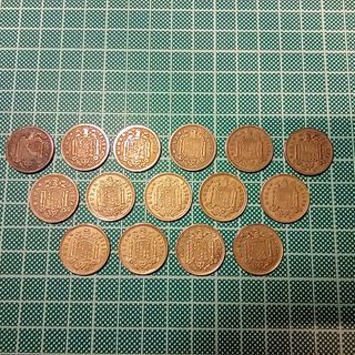 Monedas de 1 PTA Franco 47, 53, 63, 66