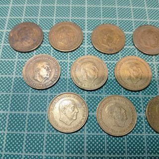 Monedas de 1 PTA Franco 47, 53, 63, 66