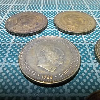 Monedas de 1 PTA Franco 47, 53, 63, 66