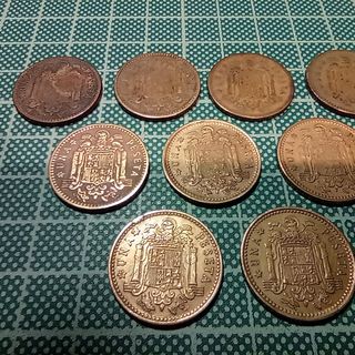 Monedas de 1 PTA Franco 47, 53, 63, 66