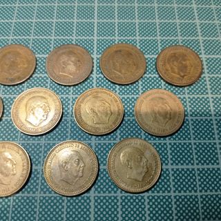 Monedas de 1 PTA Franco 47, 53, 63, 66