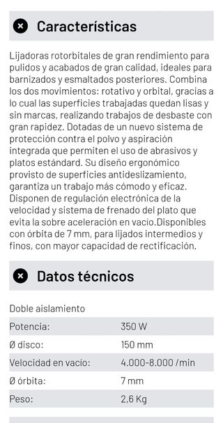 Lijadora rotorbital Virutex nueva