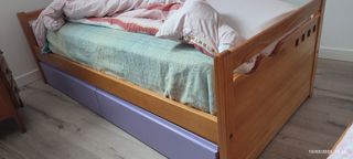 Cama nido de 90 de madera de pino maciza