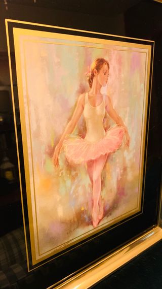 Cuadro bailarina marco dorado