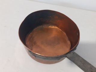 Lote de 3 cazos antiguos de cobre