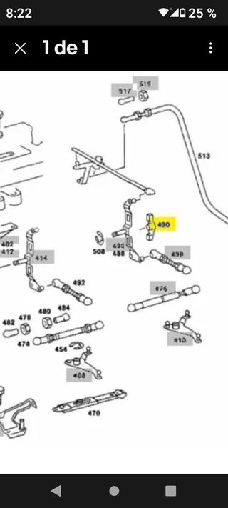 Pieza intermediaria acelerador W123