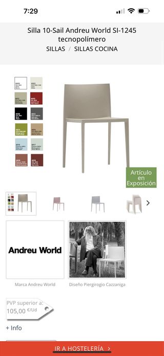 Sillas andreu world 4 unidades