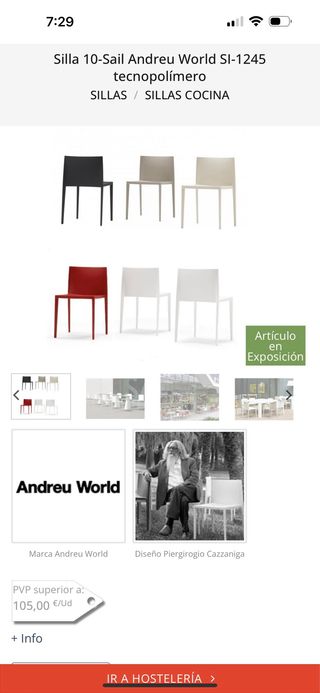 Sillas andreu world 4 unidades