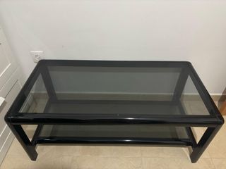 Mesa auxiliar con cristal 