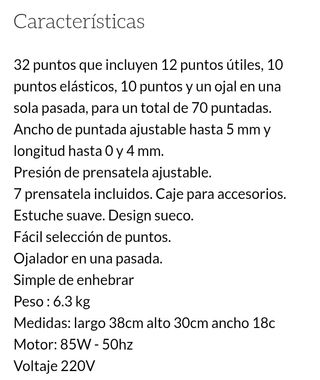 Maquina de coser Husqvarna E20