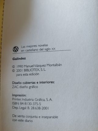 Galíndez. Manuel Vázquez Montalbán