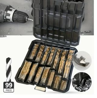 Set 99 brocas de acero alta velocidad HSS titanio