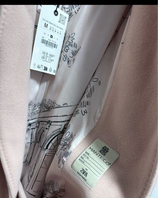 Abrigo rosa Zara mezcla lana manteco ZW collection