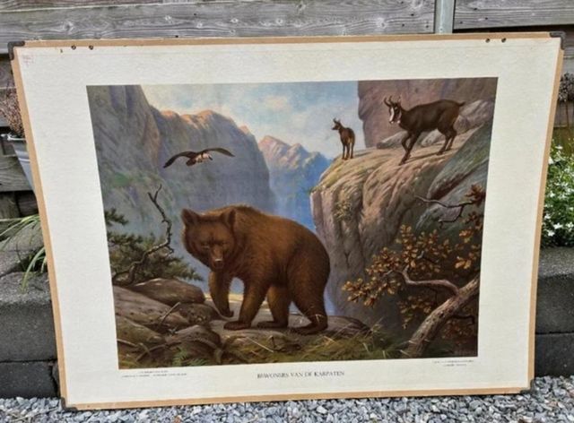 Mural escolar vintage años 60s