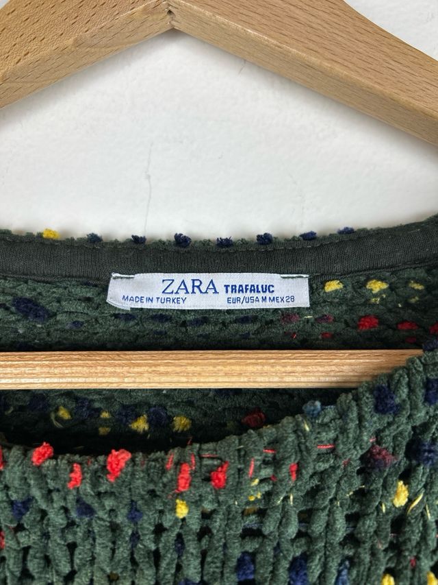 Jersey crop top Zara verde