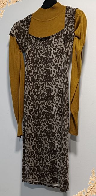 Vestido Zara atigrado