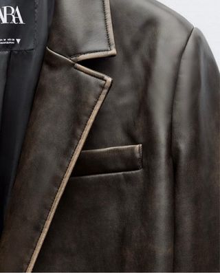 Cappotto in finta pelle consumata ZARA