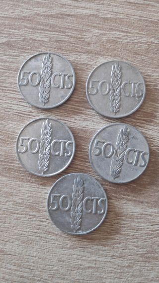 Monedas 50 céntimos España 1966