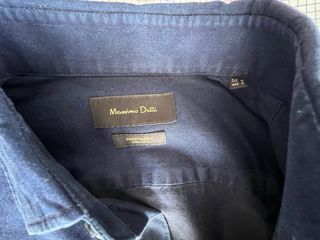 Camisa algodón slim fit azul de Massimo Dutti