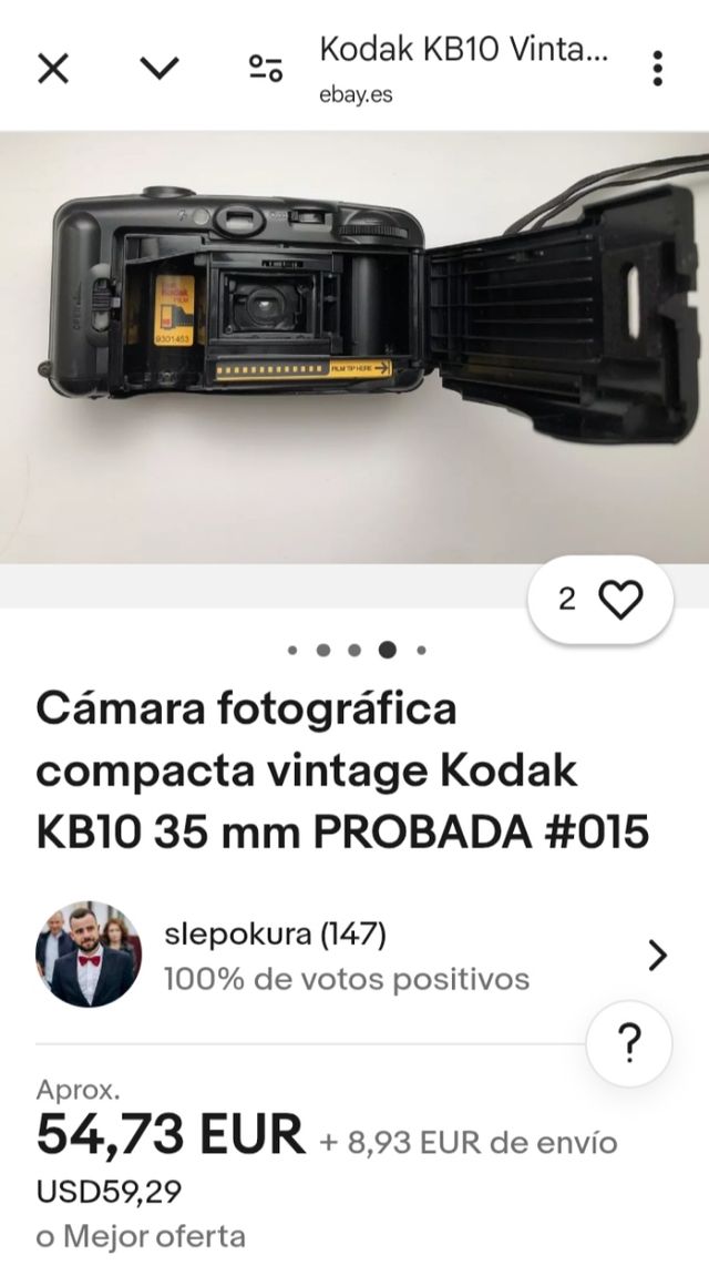 Cámara fotográfica compacta  Vintage.