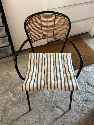 Silla jardín bambú con cojín