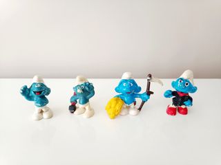 4 figuras Pitufos años 80 Vintage para restaurar