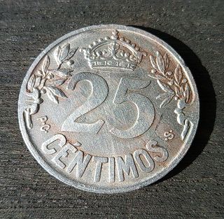 La primera moneda de 25 céntimos