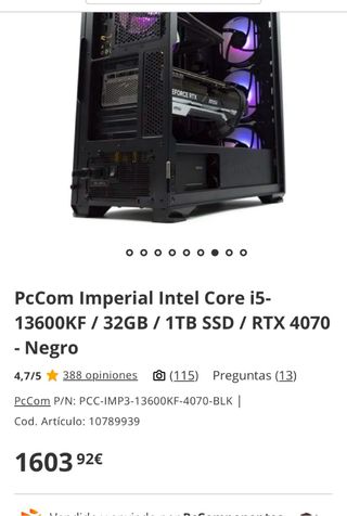 Pc gaming RTX4070 12gb