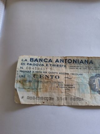 Assegno vintage Padova e Trieste
