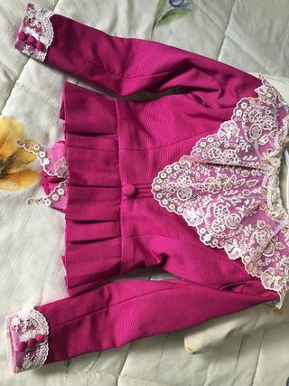 Corpiño fallera fucsia 7-8  años 