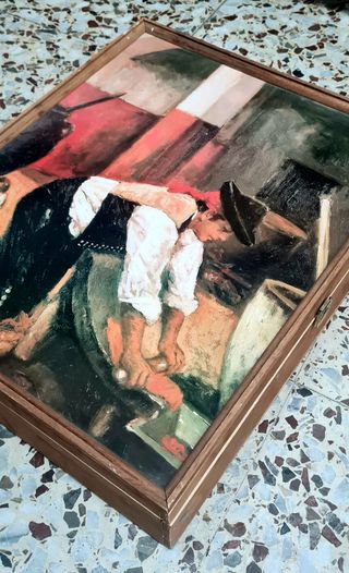 CAJA VINTAGE OLEO PINTADO