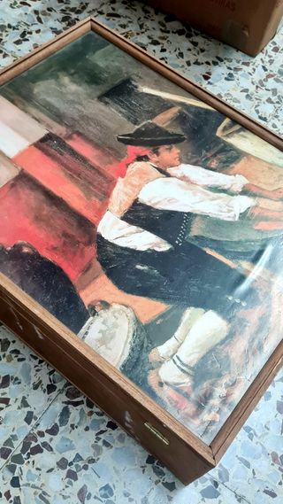 CAJA VINTAGE OLEO PINTADO