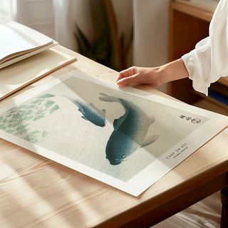 POSTER CARPA KOI ILUSTRACION JAPONESA VINTAGE