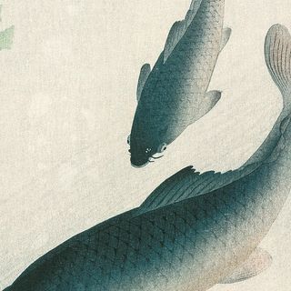 POSTER CARPA KOI ILUSTRACION JAPONESA VINTAGE