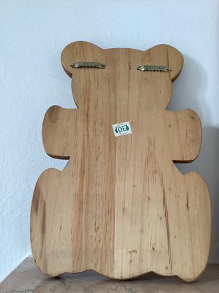 Attaccapanni in legno forma di orso azzurro vintag