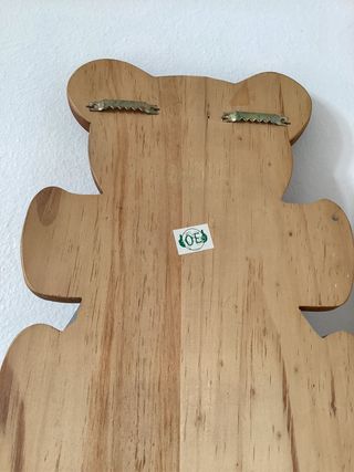 Attaccapanni in legno forma di orso azzurro vintag