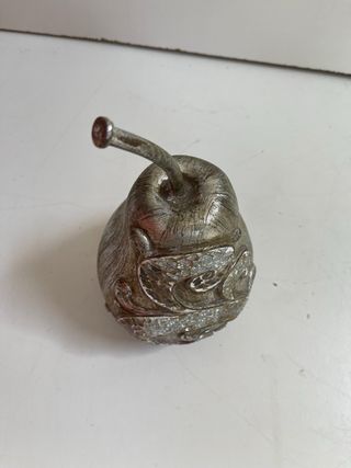 Adornos manzana y pera plateadas con cristalitos