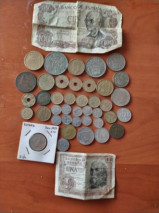 Billetes y monedas antiguas colecionista