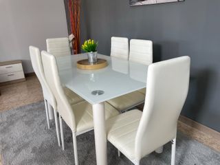 Mesa Comedor Familiar 6 plazas - Cristal Templado